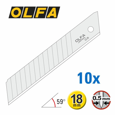 OLFA 18mm Afbreekmes dubbel aantal segment 10-pack