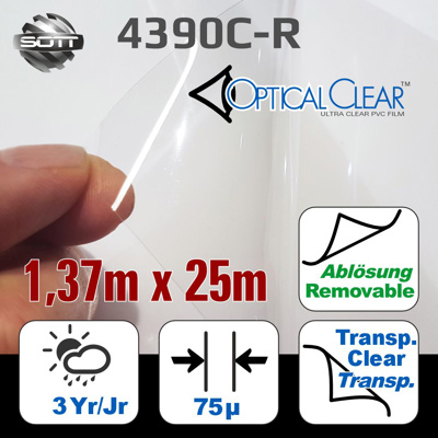 DigiPrint OpticalClear™ crystal clear PVC film 25m