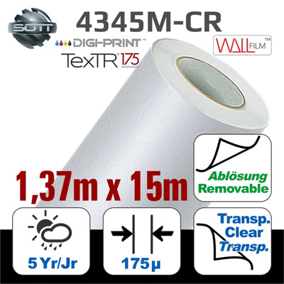 DigiPrint TexTR175™ Fabric Muurfilm Mat Wit 137cm