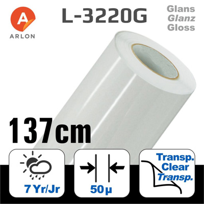Arlon 3220 Clear Glanz Laminat 50µ Gegossen-137cm