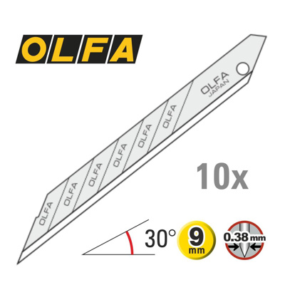 OLFA 9mm Afbreekmesjes 30° Super Sharp 10-pack