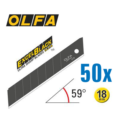 OLFA 18mm Schwarz Ultra-Sharp Klingen -50-er pack