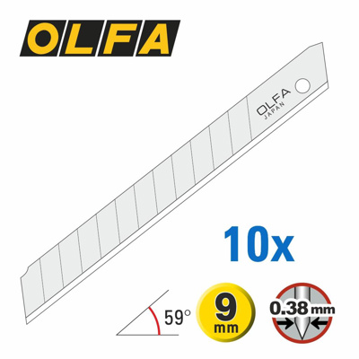OLFA 9mm Afbreekmes 45° Silver carbon steel 10x