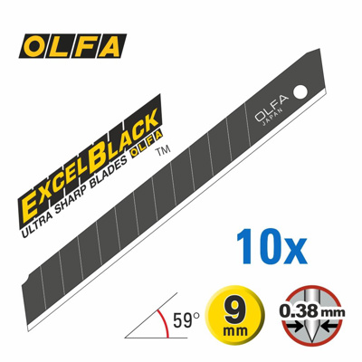 OLFA 9mm Afbreekmes 45° Ultra-Sharp Excel-Black 10x