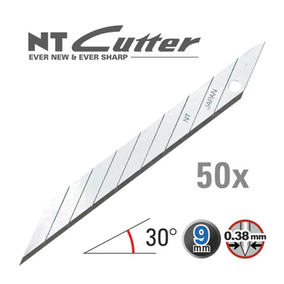 NT 9mm Afbreekmesje 30° Ultra-Sharp carbonsteel 50x