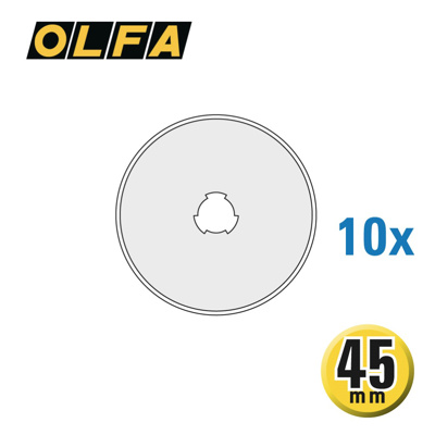 OLFA 45mm blade for Rotary Cutter RTY-DX,2NS,2G,2C-10 Pack