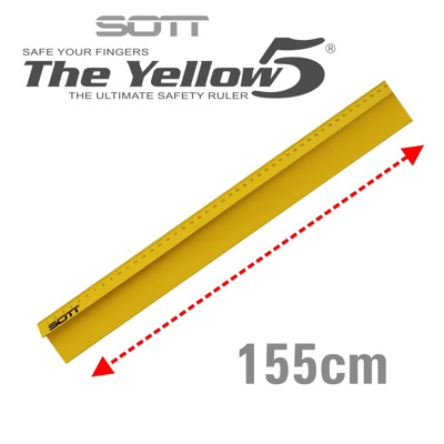 De Yellow-5 Anti-Slip Snijliniaal -150cm