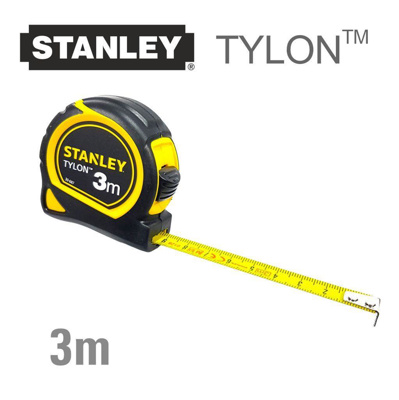 Stanley TYLON tape rule with leverlock 3m