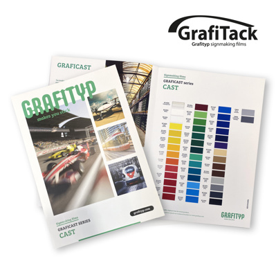 Color chart of cast cutting films Grafityp