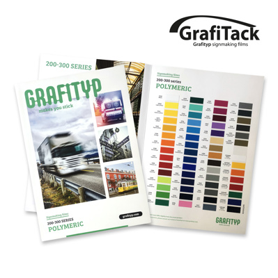 Sample kaart Snijfolies GrafiTack 200-300 series 