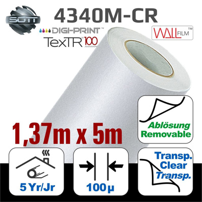 DigiPrint TexTR100™ Fabric Muurfilm Mat Wit 137cm