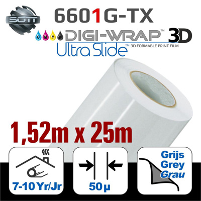 DigiWrap 3D UltraSlide™ Glanz Weiß  -Luftkan. 25m