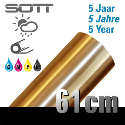 Metallized Film Outdoor Brushed Gold -61cm