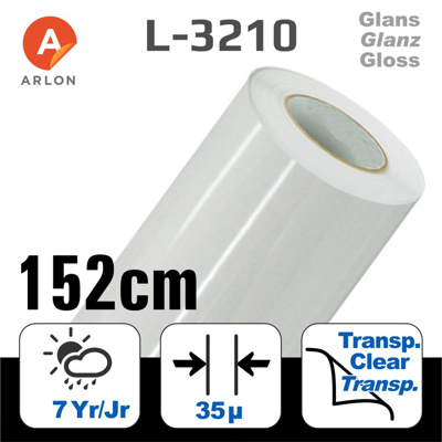 Arlon 3210 Clear Glanz Laminat 35µ Gegossen-152cm