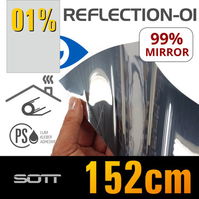 WF Reflection-01 Silver PS Adhesive -152cm