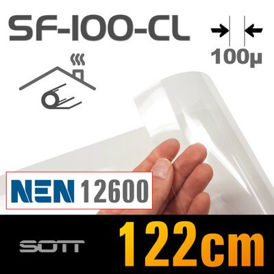 Veiligheidsfolie Safety 100 (4mil) Clear NEN12600 -122cm