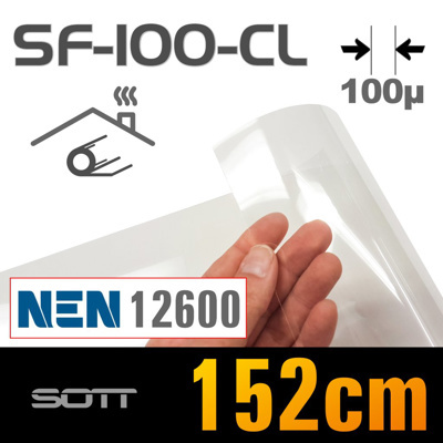 Veiligheidsfolie Safety 100 (4mil) Clear NEN12600 -152cm
