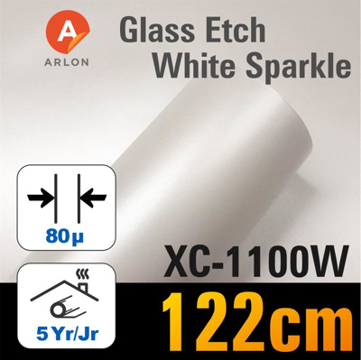 Glasdecor Film Glass Etch White Sparkle -122cm
